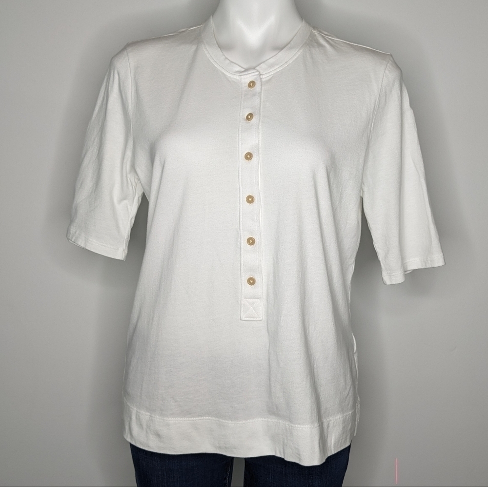 Banana Republic Factory White Button-Up Top